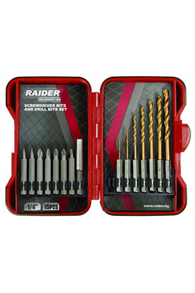 Raider Power Tools Set biti si burghie pt. surubelnita 15pcs