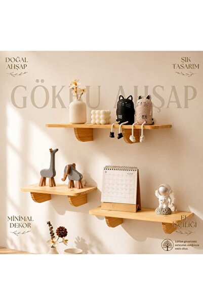 GÖKBU AHŞAP Ahşap Raf, Doğal Ahşap Raf, Doğal Raf, Duvar Rafı, Ahşap Duvar Ra...