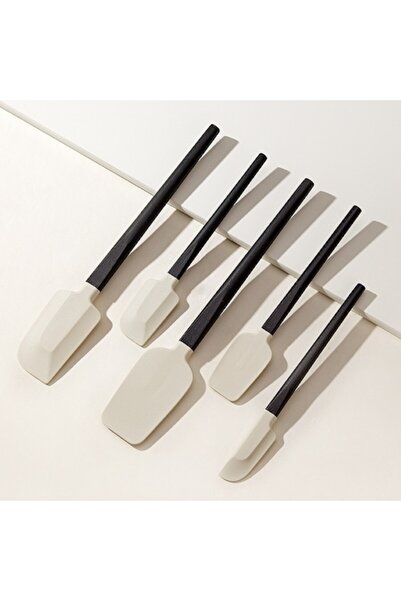 DAMUR Set de 5 ustensile de bucătărie, din silicon și lemn, spatule de diferi...