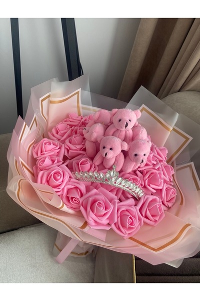 Kelebek Dünyası Pembe Prenses Buket (taçlı)