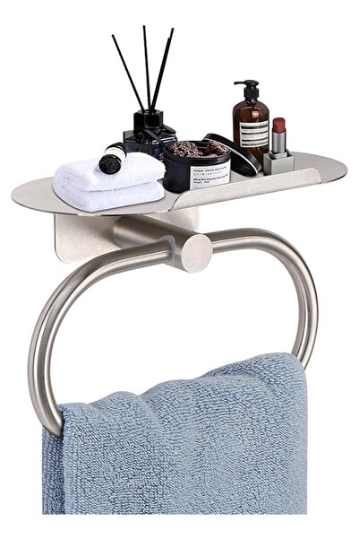 The Bros Hand Towel Ring with Shelf, 304 Stainless Steel Hand Towel Holder, H...