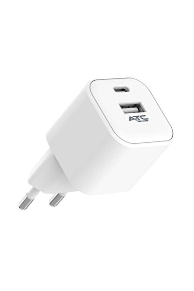 ATC Φορτιστής Χωρίς Καλώδιο με Θύρα USB-A και Θύρα USB-C, Παροχή Ισχύος 12W, ...