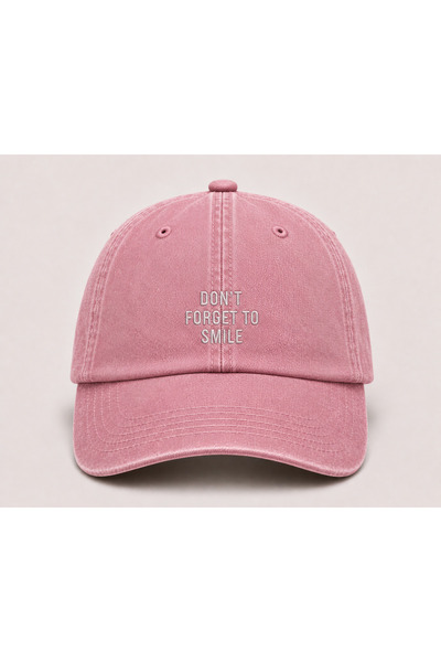 WeavedCo "Don'T Forget to Smile" Motivational Embroidered Vintage Washed Base...