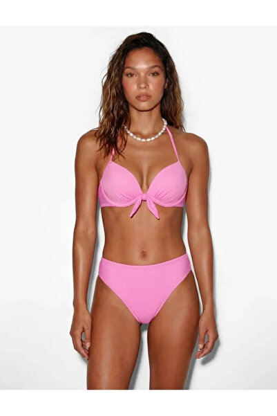 Koton Bikini top sa slatkim izrezom i detaljnom mašnom, push-up model