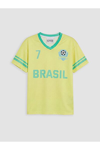 LC Waikiki LCW Kids Brasil Baskılı Kız Çocuk Tişört
