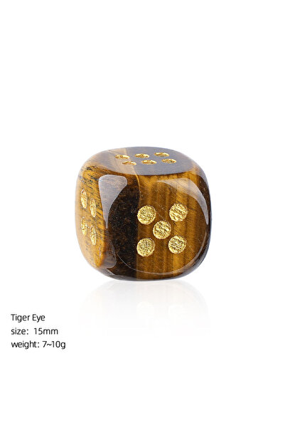 Choice7 15mm-1pc Tiger Eye Stone 1pc Natural Stone Crystal Dice Beads Casual ...