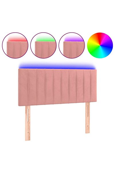 vidaxl LED headboard, pink, 90x5x78/88 cm, Velvet