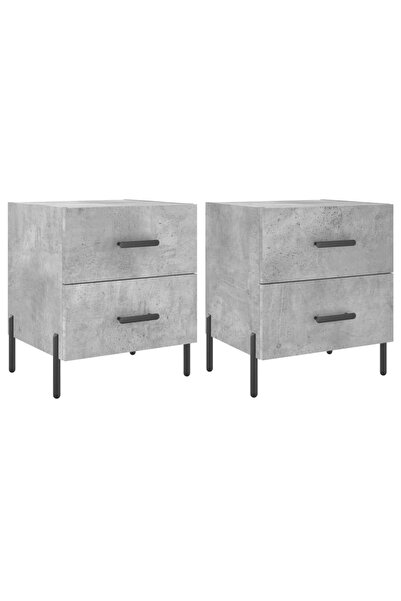 vidaxl Bedside tables, 2 pcs., concrete gray, 40x35x47.5 cm, composite wood