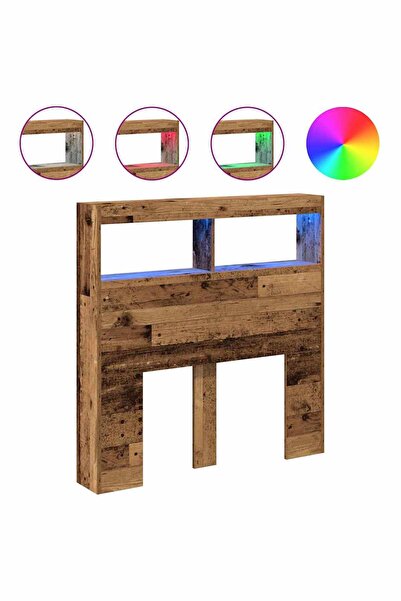 vidaxl Dulap pentru tăblie cu LED Lemn vechi 100x17x102 cm