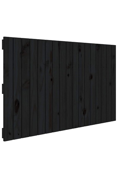 vidaxl Tăblie de pat pentru perete, negru, 108x3x60 cm, lemn masiv pin