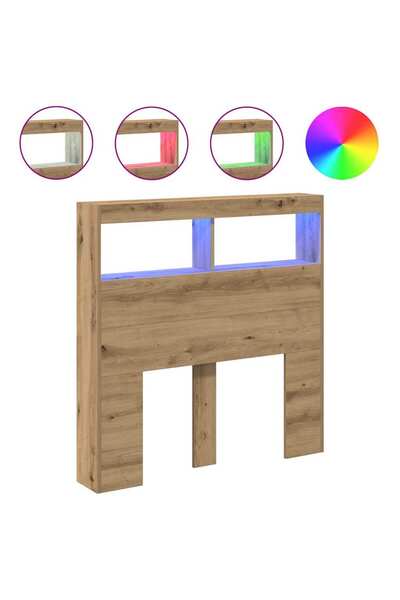 vidaxl Dulap pentru tăblie cu LED Stejar Artisan 100x17x102 cm