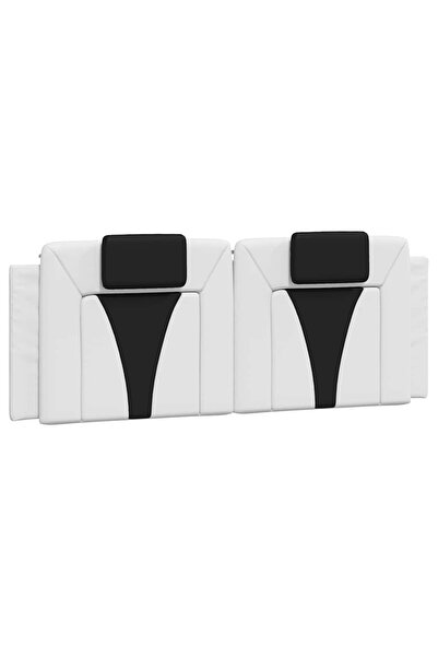vidaxl Pernă pentru tăblie pat, Viana, alb și negru, 120cm, piele artificială