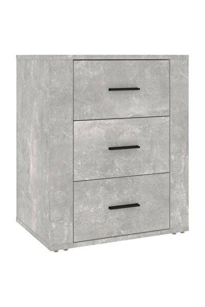 vidaxl Bedside table, concrete grey, 50x36x60 cm, processed wood