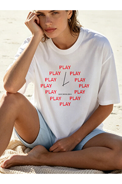 Fleck Womens T Shirts Play Text Graphic Casual Summer Style