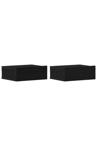 vidaxl Noptiere plutitoare 2 buc. stejar negru 40x32x15 cm lemn stratificat