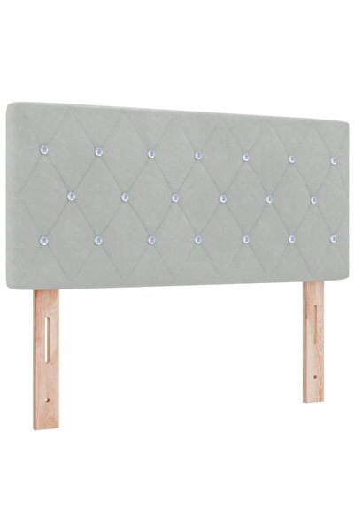 vidaxl Tăblie LED cu lumini cu bandă LED Gri deschis 90 cm Poliester