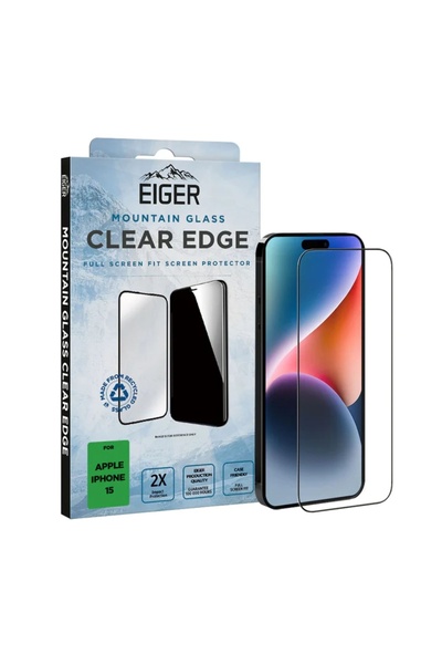 EIGER Folie Sticla 3D Mountain Glass GRS iPhone 16 / 15 / 14 Pro Clear