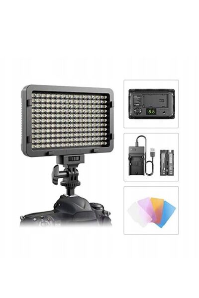 Esdi Panou LED ESDDI PLV-280, 176 LED-uri, 4 filtre colorate, 3200K-5600K, set