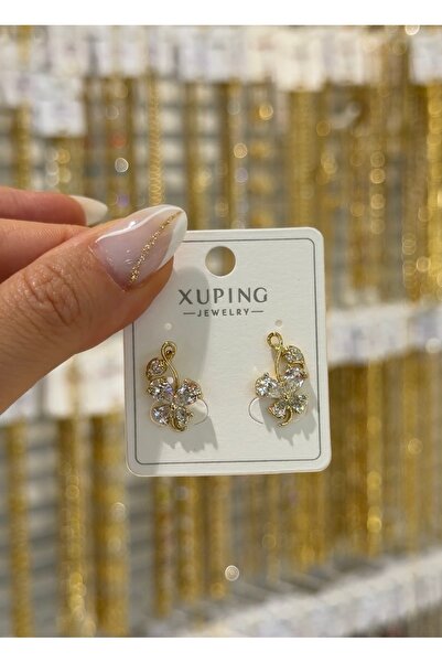 SU PERİSİ TAKI BİJUTERİ XUPİNG KARARMAZ GOLD 14K KELEBEK DETAYLI KÜPE