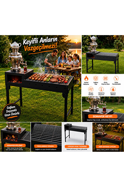 DTAGAS Bahçe, Kamp ve Piknik Için, Katlanabilir Ayaklı, Semaverlikli, Çelik G...
