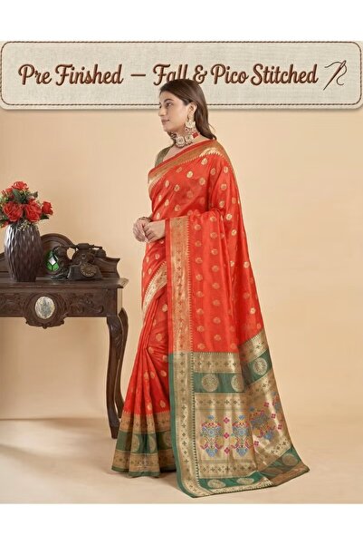 Generic Pure Paithani Silk Saree with Rich Zari Pallu and Peacock Motifs | Fa...