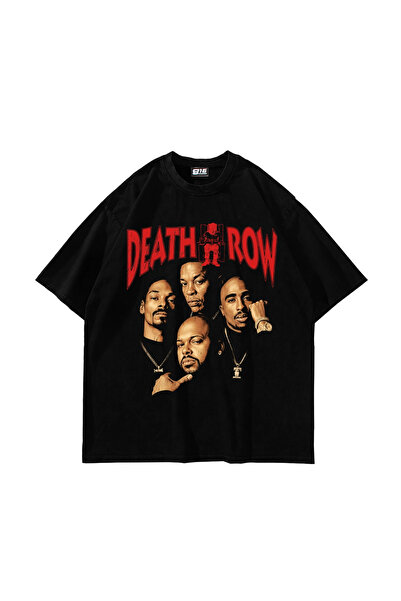 Sekizbiraltı Μπλουζάκι Death Row με στάμπα, υπερμεγέθη, unisex, μαύρο