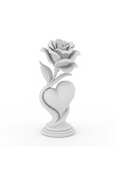 OEM Figurină Decorativă Trandafir și Inimă, Obiect Artistic 3D
