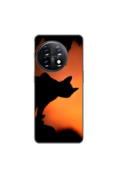 OEM Husa compatibila cu OnePlus 11 Silicon Gel Tpu Model Halloween Pisica Neagra