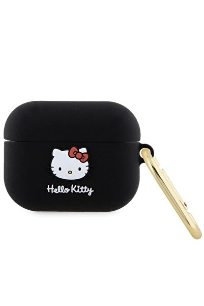 Hello Kitty 3D калъф с главичка на коте за Apple AirPods Pro, черен