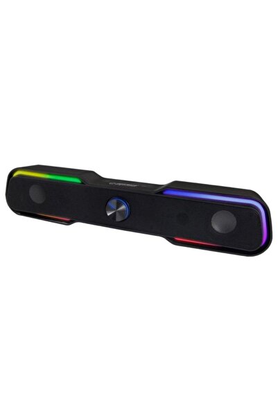 ESPERANZA Rainbow APALA USB Soundbar, 6W, RGB LED, Volume Control, Black