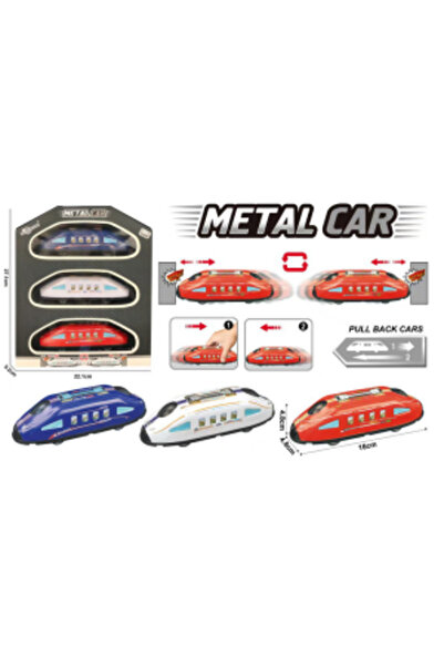 PlayFun Top Bottom Set of 3 Metal Regional Train 6511110050730