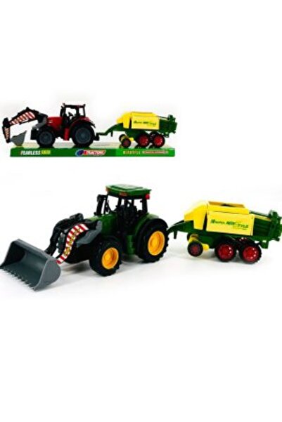 CasaDesteapta.ro Jucarie Tractor agricol cu cupă și presă de balotat 46cm