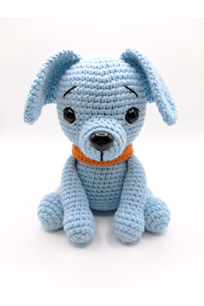 MİNOHOUSE Amigurumi Minik Mavi Köpek Organik Oyuncak