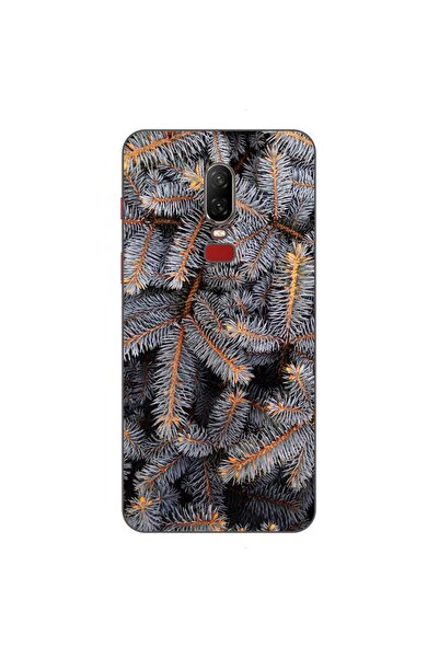 OEM Калъф, съвместим с OnePlus 6, силиконов гел TPU, с десен на клонки от дърво