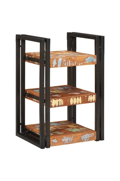 vidaxl Noptieră Maro și negru 38 x 33 x 58 cm Lemn masiv recuperat