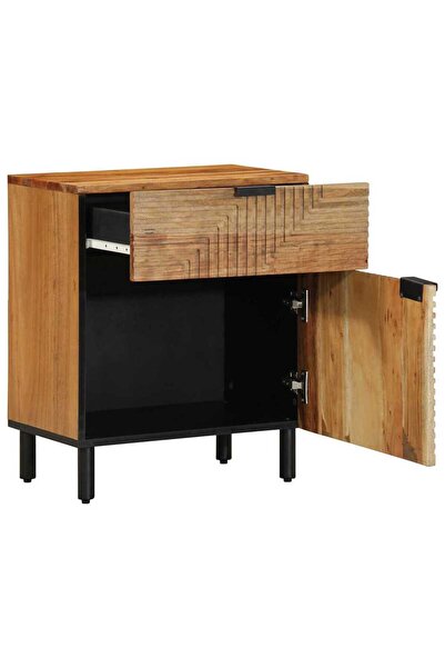 vidaxl Dulap de noapte Maro 50 x 33 x 60 cm Lemn masiv de acacia