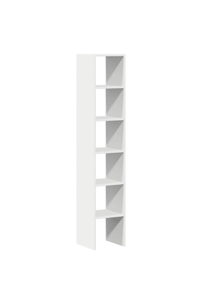 vidaxl Biblioteci 2 buc, stivuibile, alb, 30x30x80 cm, lemn prelucrat