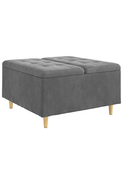 vidaxl Ottomană de depozitare Gri închis 80 x 80 x 45 cm Catifea
