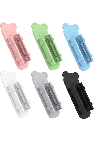 Arabest 6-Piece Silicone Adhesive Pen Clip Holder,Desk Pen Clamp for Makeup B...