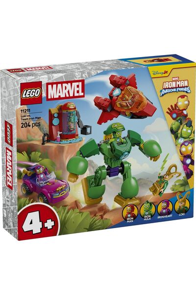LEGO ®   Marvel Iron Man și prietenii săi grozavi Loki vs. Echipa Iron Man 11211