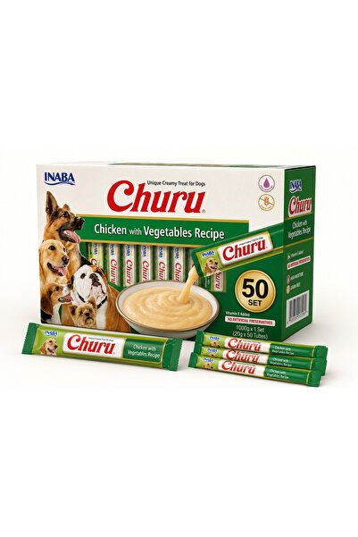 churu Sos cu Pui pentru Caini 50x20g – Gustare Premium Lichidă, Cremă Delicio...