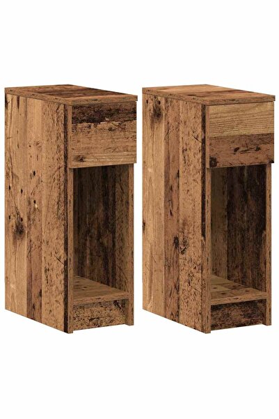 vidaxl Noptiere cu sertar 2 buc lemn vechi 20x36x60 cm