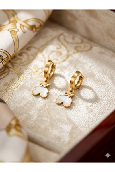 Bozhi Earrings Steel Gold Sparkling Style