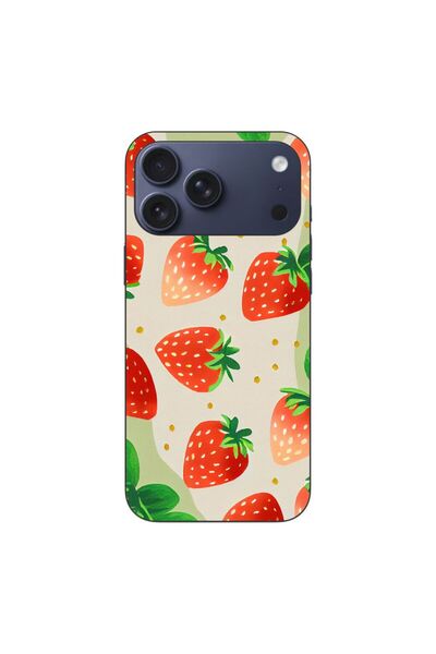 OEM Husa compatibila cu Apple iPhone 17 Pro Max Silicon Gel Tpu Model Capsuni...