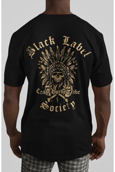 SEVBANO Tricou oversize unisex cu imprimeu pe spate Black Label Society Rock ...