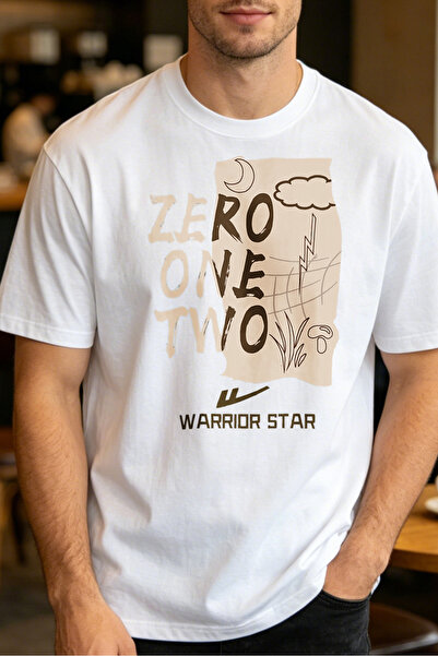 Fleck تي شيرت رجالي كاجوال بتصميم جرافيك Zero One Two Warrior Star للارتداء ا...
