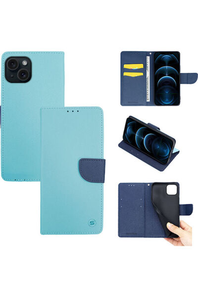 Other Sonique Book Συνθετικό Δέρμα Ανοιχτό Μπλε (iPhone 15)