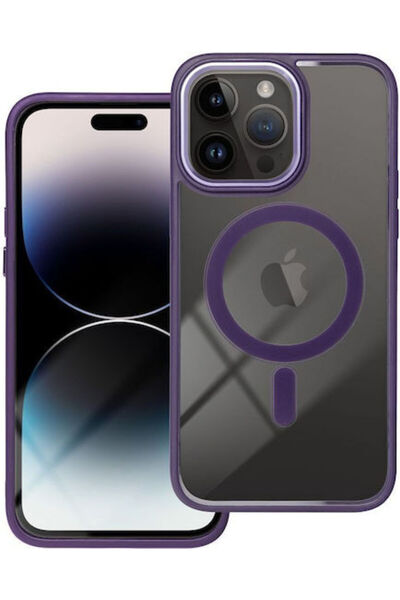 OEM Κάλυμμα Πλάτης Color Edge Mag από Πλαστικό / Σιλικόνη, Μωβ (iPhone 15 Pro...