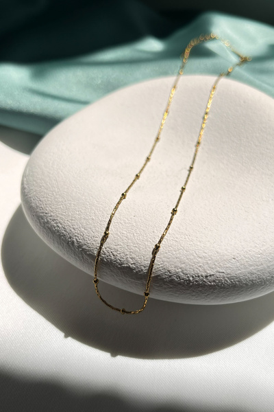Berilya Aksesuar Steel Ball Cobra Chain Necklace