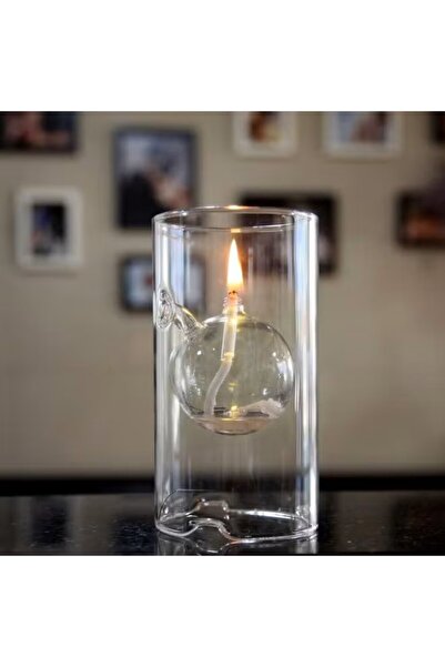 Generic Vintage-Inspired Clear Glass Lantern with Permanent Fiberglass Wick –...